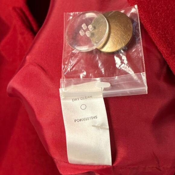 New Roaman's Red Classic Wool Blend Flare Out Pea Coat Sz 2X 26/28 Formal Preppy - Picture 6 of 11